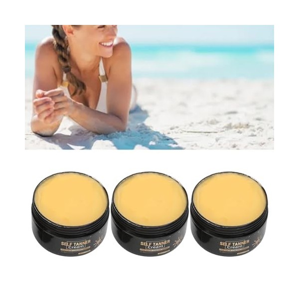 Crème Autobronzante Auto 3 Pièces 120g Crème Accélérateur de Bronzage pour un Bronzage Plus Rapide Crème Efficace pour le Cor