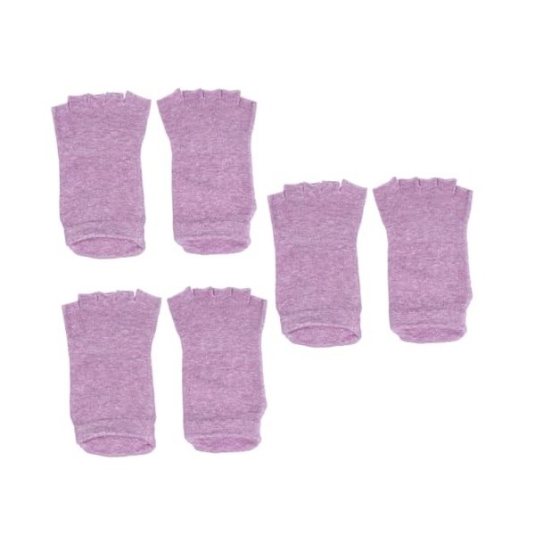 Housoutil 3 Paires Cheville Demi-orteil Chaussettes Chauffe-pieds Sans Orteils Chaussettes De Yoga Chaussettes Respirantes Au