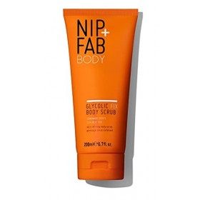 Nip+Fab Gommage Corporel Glycolic Fix, Exfoliant, Doux et éclatant, Perles de Beurre de Karité et de Ricin Blanc, Peau éclair