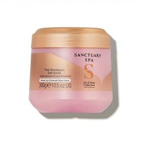 Sanctuary Spa Lily and Rose Salt Gommage pour le corps, sel rose de lHimalaya exfoliant avec vitamine E et huile damande, v