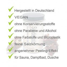 Sel de sauna exfoliant - Bois de santal 400g - Sel de mer avec huile de jojoba vitamine E Body Scrub - Exfoliant douche et co