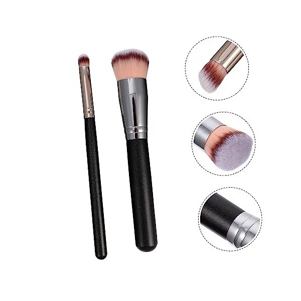 minkissy Lot de 8 pinceaux de maquillage pour le visage, poudre, fard à paupières, pinceau auto-bronzant, pinceau de estompag