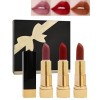 Rouge à Lèvres Mat Coffret cadeau-3 Couleur Velours Nude Rouges à Lèvres,Longue Tenue Waterproof Lipstick set Très Pigmenté F