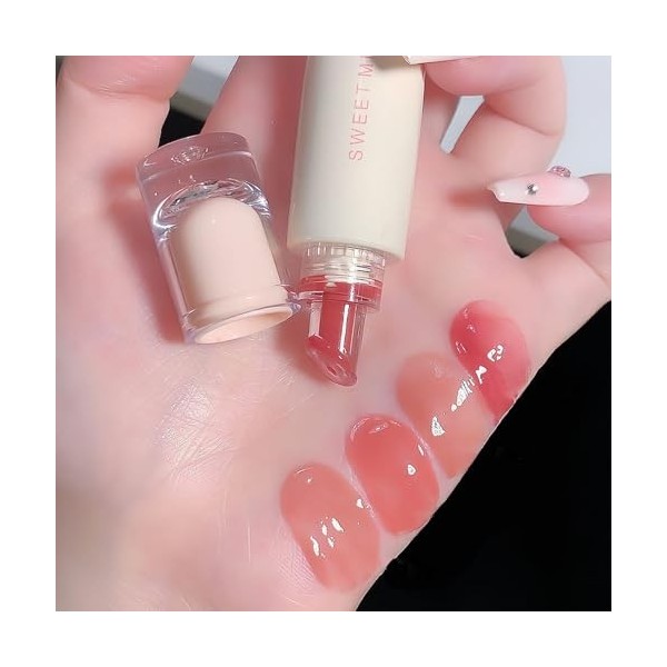 4 pcs rouge à lèvres en gelée hydratante, baume à lèvres teinté hydratant, brillant à lèvres repulpant imperméable à l’eau de