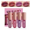 Métallique Briller Rouge à Lèvres, 4pcs Couleurs Glitter Lip Kit, Rouges à Lèvres Brillants Scintillants Liquides Diamantés, 