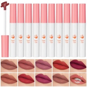 Ensemble De Maquillage De Rouge à Lèvres, 10 pcs Kit De Brillant à Lèvres Longue Durée Imperméable, Rouges à Lèvres Liquides,