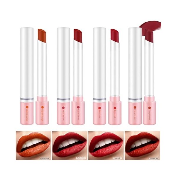 Ensemble De Maquillage De Rouge à Lèvres, 4 pcs Kit De Brillant à Lèvres Longue Durée Imperméable, Rouges à Lèvres Liquides, 