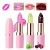 Likesing 3 Pièces Lot Rouge a Levre Rose Pailleté Aloe Vera Magique Change Couleur Jelly Lipstick Rouge Levre Mat Longue Tenu