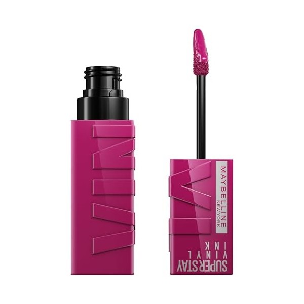 Maybelline New York - Rouge à lèvres liquide - Tenue 16 heures et finition brillante - Super Stay Vinyl Ink N°170 Unafraid - 