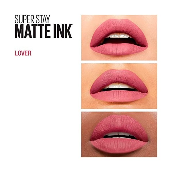 Maybelline New York Superstay Matte Ink Lip Color 15 Lover Superstay Mat Ink Lip Color 125 Inspires - 2 Roseburst avec applic