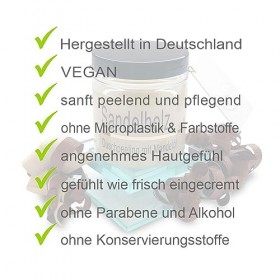 Gommage Corps Sel bois de santal pour les hommes, exfoliant pour le corps avec huile damande, 320 g