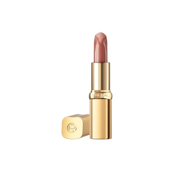 LOréal Paris Rouge à lèvres pour une finition soyeuse et 12 heures dhumidité, 75% ingrédients nutritifs Riche Satin Nude 50