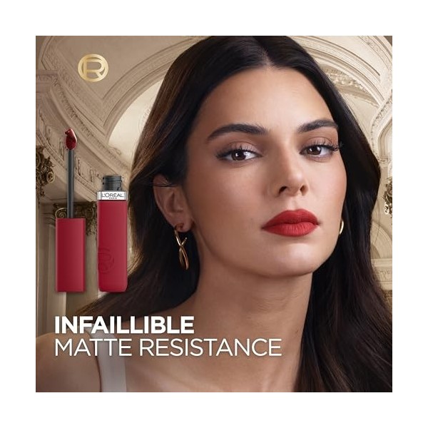 LOréal Paris - Rouge à Lèvres Liquide - Couleur Intense & Fini Mat - Longue Tenue - Sans Transfert - À LAcide Hyaluronique 