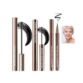 2 Mascaras & 1 Eyeliner Pour Les Femmes De Plus De 60 Ans Avec Des Cils Plus Minces, Mascara Longue Durée Allongeant Et Volum