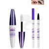 5D Rouge Fibre de Soie Mascara et Eyeliner Liquide Set,Eyeliner Liquide Waterproof Anti-salissures,Longue durée Volumizing Cu