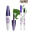 5D Rouge Fibre de Soie Mascara et Eyeliner Liquide Set,Eyeliner Liquide Waterproof Anti-salissures,Longue durée Volumizing Cu