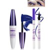 5D Rouge Fibre de Soie Mascara et Eyeliner Liquide Set,Eyeliner Liquide Waterproof Anti-salissures,Longue durée Volumizing Cu