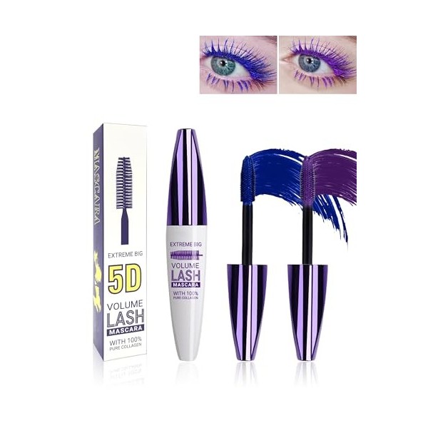 Bourgogne 5D Mascara Volume et Longueur, Mascara Extension de Cils Volume, Waterproof et Longue Tenue avec une, Not Blooming 