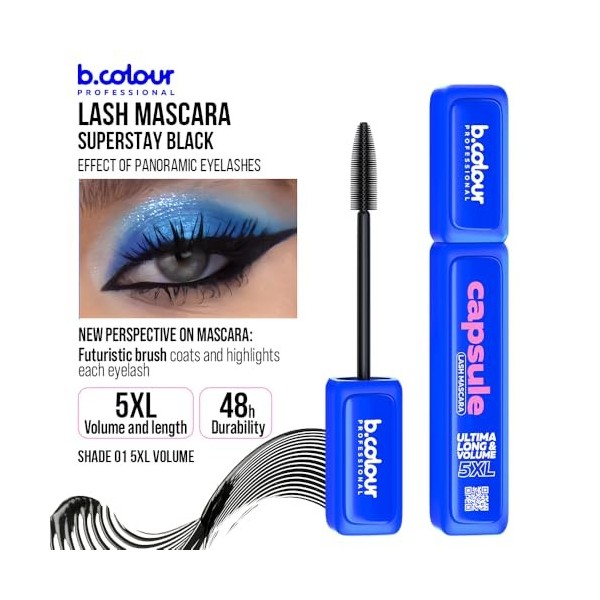 B.COLOUR PROFESSIONAL Mascara noir super longue tenue / 01 5XL Volume, CAPSULE