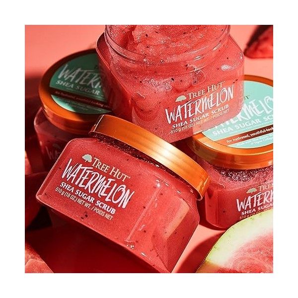 TREE HUT, Watermelon Shea Sugar Scrub, Exfoliante Corporal de Azúcar Natural con Manteca de Karité y Esencia de Sandía, Exfol