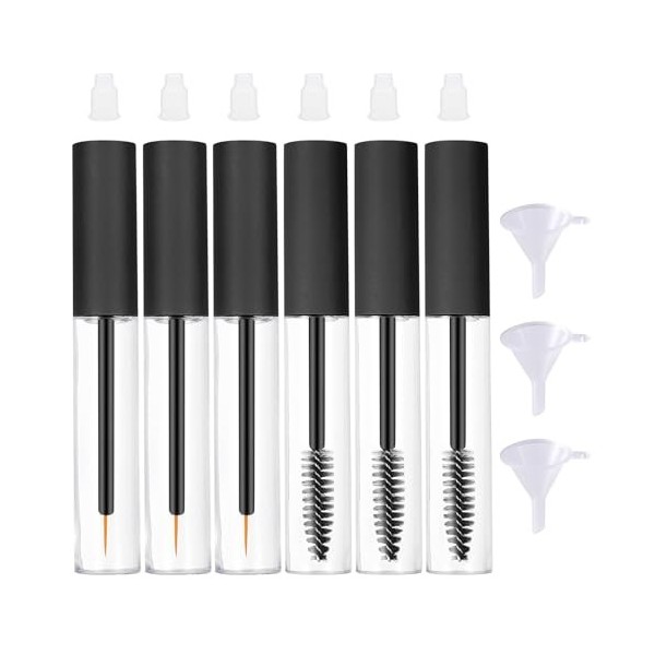 Tube De Mascara Vide, Tube Mascara Vide Et Brosse Pour Cils, 6 Stück 10ml Tube Mascara Vide, Bouteille Vide Pour Mascara, Eye