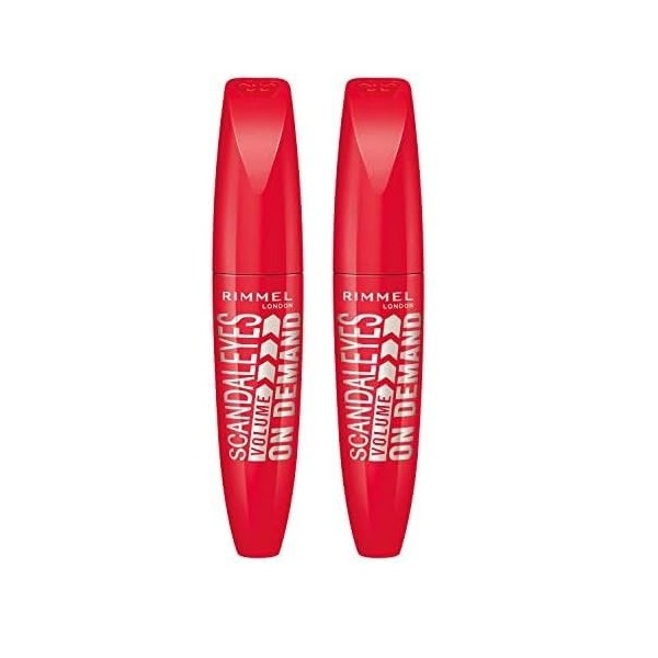 Rimmel - Mascara Scandaleyes Volume on Demand - Volume ajustable - Formule hydratante - 01 Black - 12ml Lot de 2 