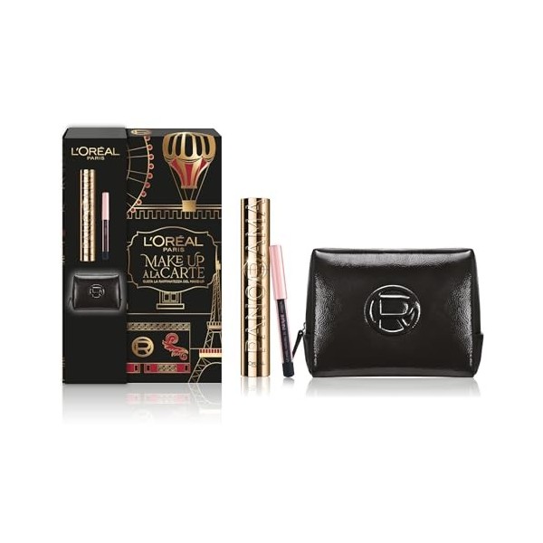 LOréal Paris Make Up à La Carte Gift Bag avec Panorama Mascara Volumisant + Paradise Le Khol Eye Pencil Mini Black + Beauty 