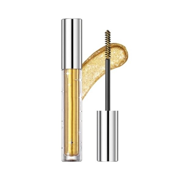 Vawolecy Mascara coloré pour les cils,Mascara coloré à paillettes de diamants,Cils recourbés brillants et durables Mascara