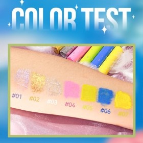 Mrettick 7 couleurs Ensemble de mascara coloré pour les cils, Rose Violet Bleu Jaune Blanc Coloré Mascara Imperméable Charman