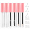 Giantree Lot de 6 tubes de mascara vides de 10 ml avec brosse et tube transparent rechargeable pour crème à cils et cosmétiqu