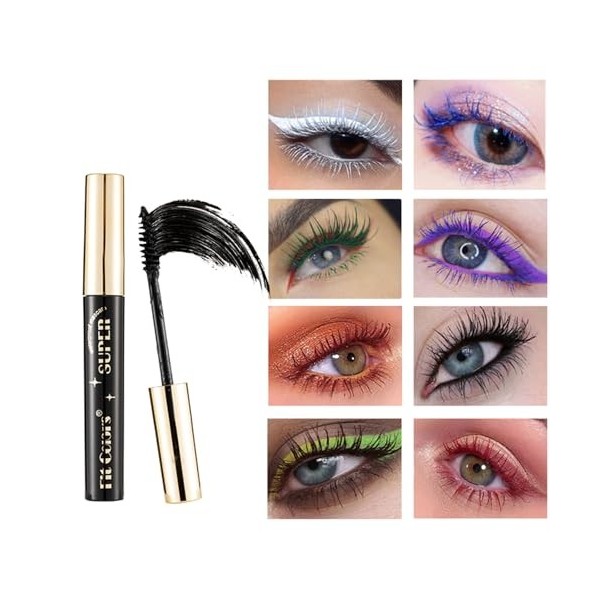 Ensembles de mascara coloré, 4 pièces mascara coloré, cils volumineux, séchage rapide, mascara volumineux charmant longue dur