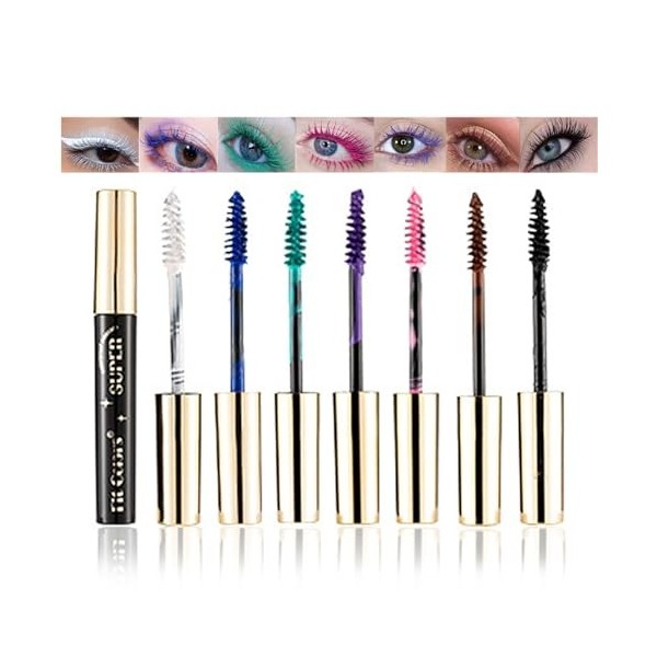 Joyeee Ensemble de Mascara Coloré de 7 Couleurs, Mascara de Couleur, Mascara Coloré Imperméable, Longue Durée, Anti-taches, V