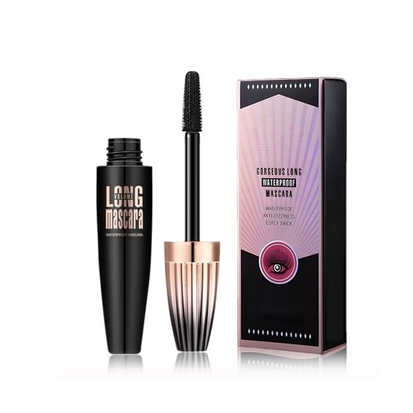 Maquillage Femme,Mascara Waterproof Noir,Mascara Volume,Mascara Waterproof,Naturel,Allongeant,Maxi Brosse,Galbe Instantané Ma