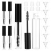 COMNICO Lot de 6 tubes de mascara vides de 10 ml avec 6 inserts en caoutchouc et entonnoirs - Brosse à cils portable avec bag