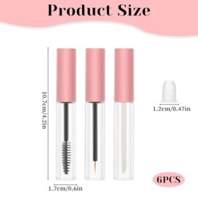 COMNICO Lot de 6 flacons de mascara vides de 10 ml avec baguette magique - Tubes de brosse à cils rechargeables - Tube de mas
