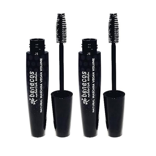 Benecos - Cosmétiques Naturels - Mascara - Volume Végétalien - sans Gluten - Noir Magique Lot de 2 