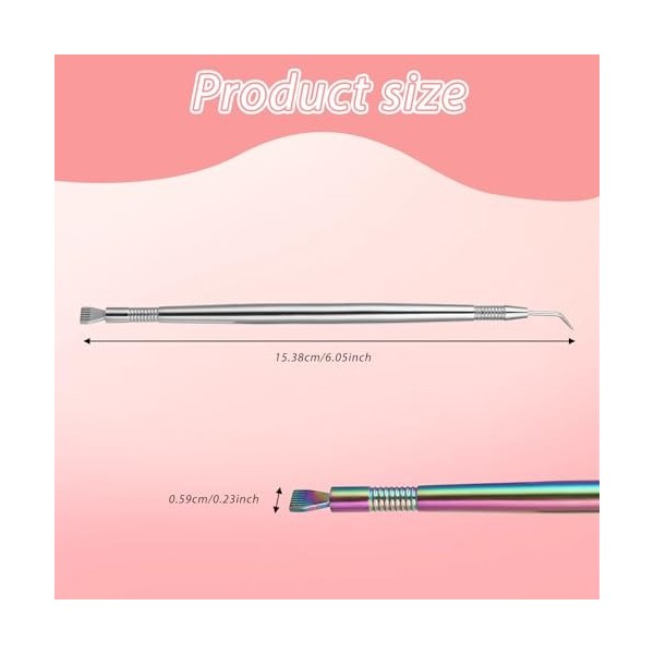 Qianyu Lot de 2 outils de lifting de cils 2 en 1 en acier inoxydable - Outil de relevage de cils - Outil de coloration avec p