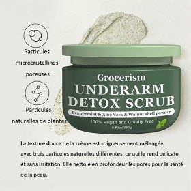 Gommage pour les aisselles et gommage corps body scrub 250gramme||avec de la menthe poivréeet de lAloe Vera pour éliminer le