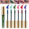 Mrettick 6 couleurs Mascara coloré Set pour cils, Violet Vert Rose Rouge Coloré Mascara Imperméable Charmant Longue Durée Vol