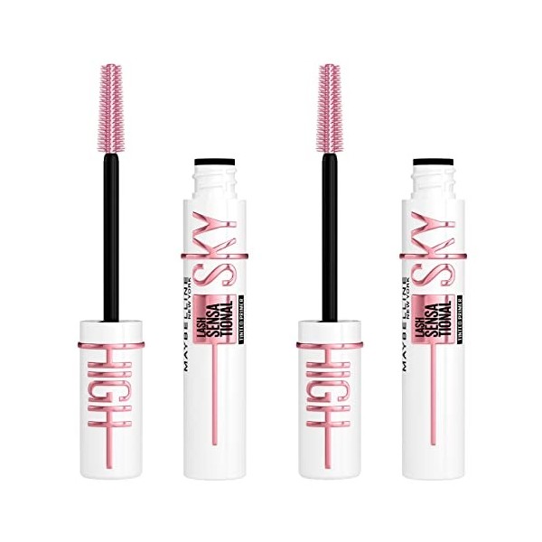 Maybelline New York Sky High Lash Sensational Primer et volume avec brosse noire flexible convient également aux cosmétiques 