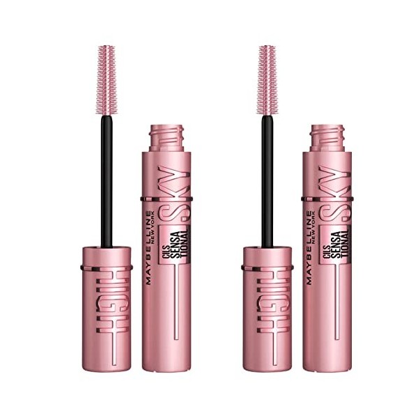 2x Maybelline New York Sky High Mascara Volumateur et Allongeant Couleur Noire Convient aux Yeux Sensibles