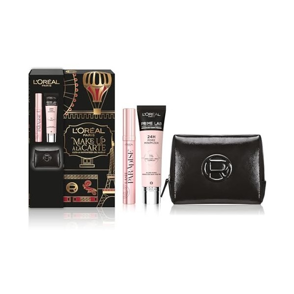 LOréal Paris Pochette cadeau de maquillage à la carte avec mascara extensible paradise et mini-crayon pour les yeux, pour vo