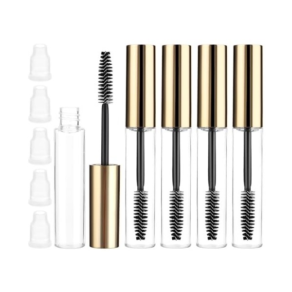 Lot de 5 tubes de mascara vides de 10 ml avec baguette, tubes de mascara vides pour huile de ricin, tube de mascara vide et b