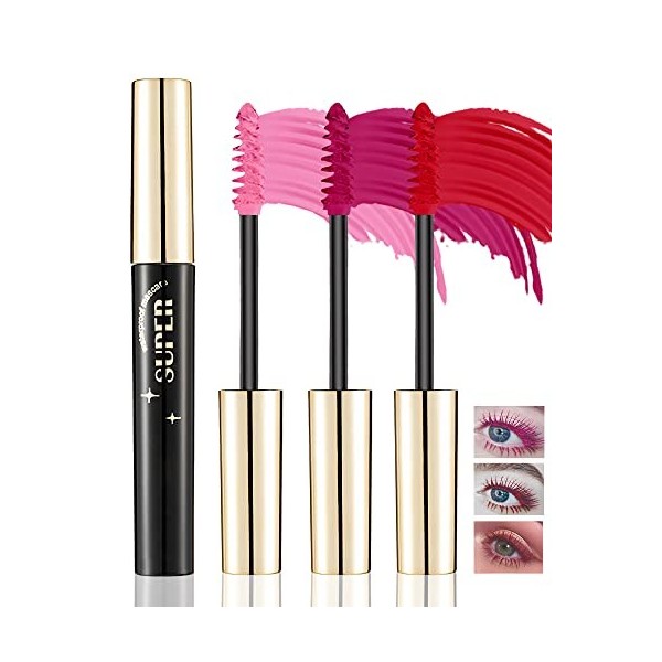 Mascara Volume et Longueur- 2Colors Vert Mascara Extension de Cils Effet Volume, Waterproof et Longue Tenue,Not Blooming Eye 