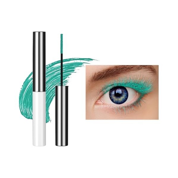 Mascara Coloré, Mascara Waterproof Pinceau Fin Cils Not Blooming Eye Lashes Mascara Maquillage Longue Tenue Volume et Longueu