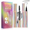 1 4D Lash Extension Mascara et 1 Eyeliner Liquide, Coffret Mascara Waterproof, Volumateur, Allongeant, Recourbant, Kit de Maq