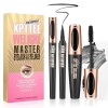 1 4D Lash Extension Mascara et 1 Eyeliner Liquide, Coffret Mascara Waterproof, Volumateur, Allongeant, Recourbant, Kit de Maq