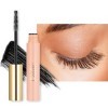 Oulac Mascara Waterproof Noir, Mascara Volume et Longueur, Convient aux Yeux Sensibles,Effet Extension de Cils,Formule de Lis