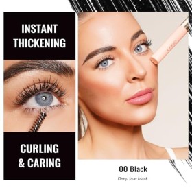 Oulac Mascara Waterproof Noir, Mascara Volume et Longueur, Convient aux Yeux Sensibles,Effet Extension de Cils,Formule de Lis