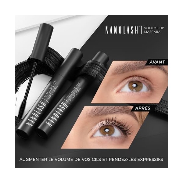 Mascara épaississant Nanolash 10 ml - mascara volumateur, épaississant et mettant en valeur les cils, effet de cils pleins et